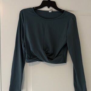 90 Degree By Reflex Long Sleeve Twist Top - Dark Teal